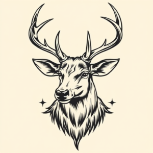 Masculine Stag Tattoo