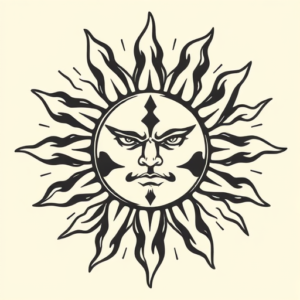 Masculine Sun Tattoo