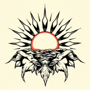 Masculine Sunrise Tattoo