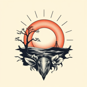 Masculine Sunset Tattoo