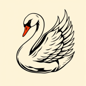 Masculine Swan Tattoo