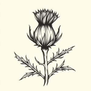 Masculine Thistle Tattoo
