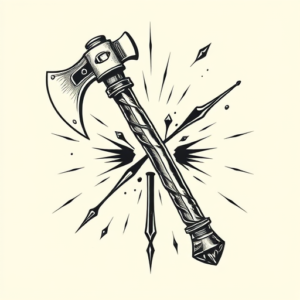 Masculine Tomahawk Tattoo