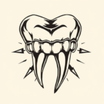 Masculine Tooth Tattoo