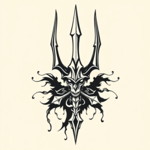 Masculine Trident Tattoo