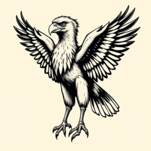 Masculine Vulture Tattoo