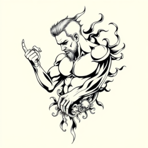 Masculine Water Tattoo