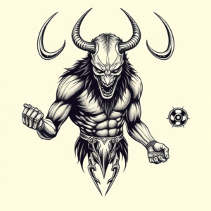 Masculine Wendigo Tattoo