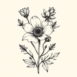Masculine Wildflower Tattoo