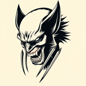 Masculine Wolverine Tattoo