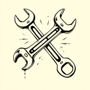 Masculine Wrench Tattoo