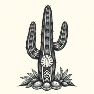 Mayan Cactus Tattoo