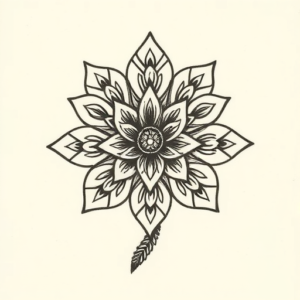 Mayan Flower Tattoo