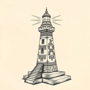 Mayan Lighthouse Tattoo