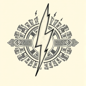 Mayan Lightning Tattoo