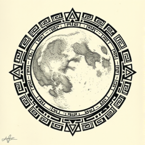 Mayan Moon Tattoo