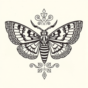 Mayan Moth Tattoo