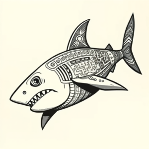 Mayan Shark Tattoo
