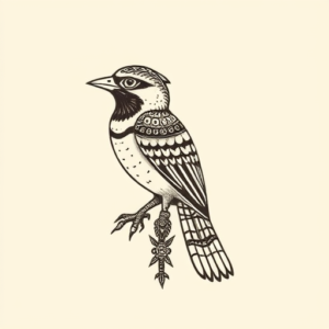 Mayan Sparrow Tattoo