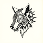 Mayan Wolf Tattoo
