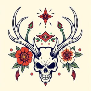 Mexican Antler Tattoo