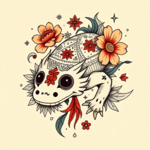 Mexican Axolotl Tattoo