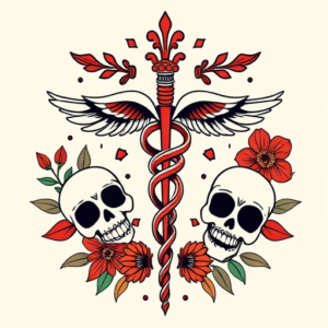 Mexican Caduceus Tattoo