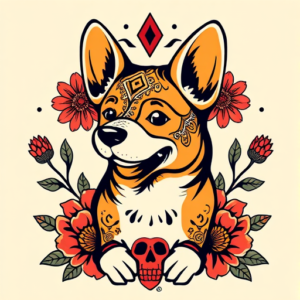 Mexican Corgi Tattoo