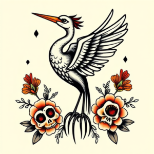 Mexican Crane Tattoo