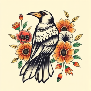 Mexican Crow Tattoo