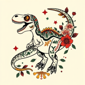 Mexican Dinosaur Tattoo