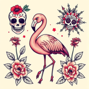 Mexican Flamingo Tattoo