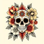 Mexican Floral Tattoo