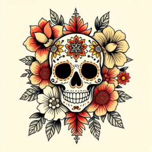 Mexican Floral Tattoo