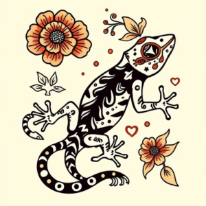 Mexican Gecko Tattoo