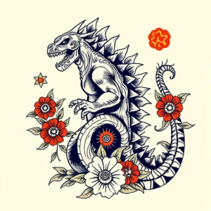Mexican Godzilla Tattoo