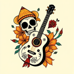 Mexican Guitar Tattoo