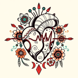 Mexican Heartbeat Tattoo