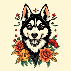 Mexican Husky Tattoo