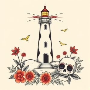 Mexican Lighthouse Tattoo