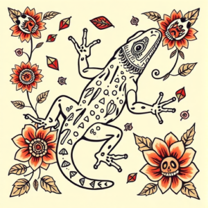 Mexican Lizard Tattoo