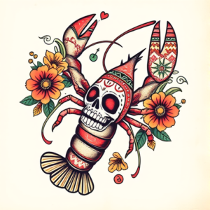 Mexican Lobster Tattoo
