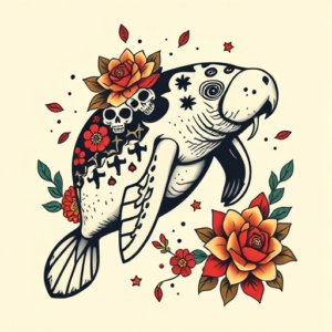 Mexican Manatee Tattoo