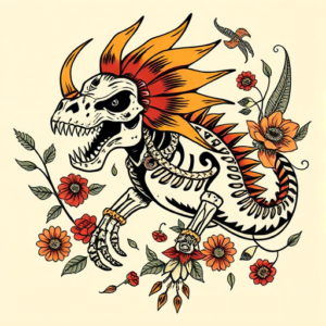 Mexican Mythosaur Tattoo
