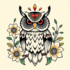 Mexican Owl Tattoo