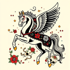 Mexican Pegasus Tattoo