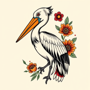 Mexican Pelican Tattoo
