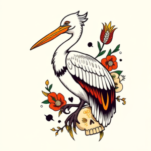 Mexican Pelican Tattoo