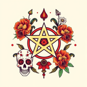 Mexican Pentagram Tattoo
