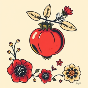 Mexican Pomegranate Tattoo